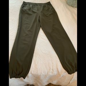 Olive colored jogger style pants Banana Republic